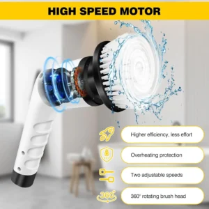 Electric Cleaning Brush Spin Scrubber 3 in 1 Cordless Cleaning Brush Handheld Compact Cleaning Tool